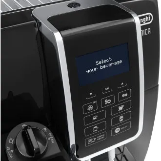 DeLonghi Dinamica ECAM 350.55.B automatický kávovar, 15 bar, vestavěný mlýnek, mléčný systém, zásobník na mletou kávu