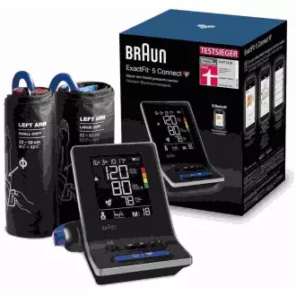 Braun ExactFit 5 CONNECT BUA6350 tlakoměr na paži, detekce arytmie, LCD displej, Bluetooth