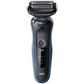Braun Series 5 51-B1000s elektrický holicí strojek, na vousy a obličej, akumulátorový, planžetový, černý / modrý
