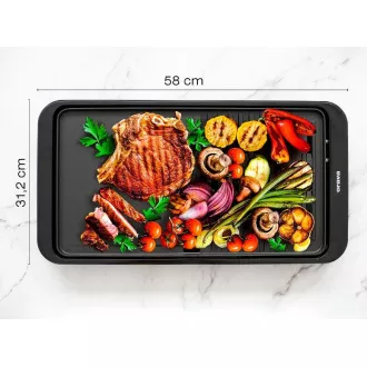 Orava Grillchef-5 elektrický stolní gril, 2000 W, 2 grilovací plochy, 60 až 220 °C, miska na okapávání