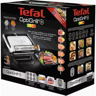 Tefal GC712D34 elektrický gril OptiGrill+ Inox, 2000 W, 6 programů, termostat, tác na šťávu, stříbrný / černý Tefal GC712D34 elektrický gril OptiGrill+ Inox, 2000 W, 6 programů, termostat, tác na šťávu, stříbrný / černý