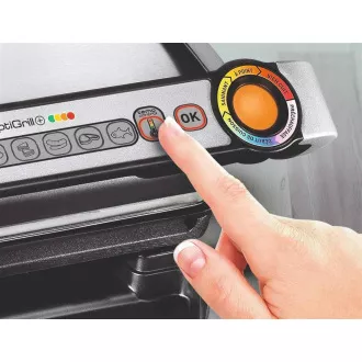 Tefal GC712D34 elektrický gril OptiGrill+ Inox, 2000 W, 6 programů, termostat, tác na šťávu, stříbrný / černý Tefal GC712D34 elektrický gril OptiGrill+ Inox, 2000 W, 6 programů, termostat, tác na šťávu, stříbrný / černý