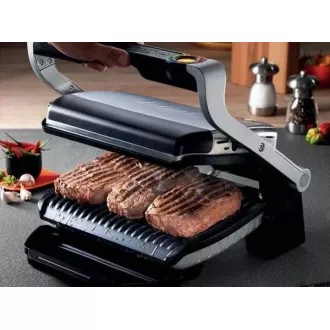 Tefal GC712D34 elektrický gril OptiGrill+ Inox, 2000 W, 6 programů, termostat, tác na šťávu, stříbrný / černý Tefal GC712D34 elektrický gril OptiGrill+ Inox, 2000 W, 6 programů, termostat, tác na šťávu, stříbrný / černý