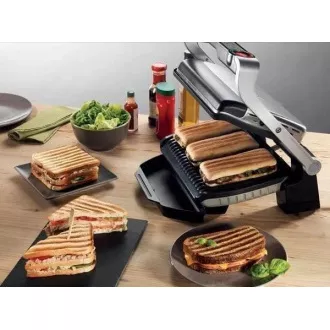 Tefal GC712D34 elektrický gril OptiGrill+ Inox, 2000 W, 6 programů, termostat, tác na šťávu, stříbrný / černý Tefal GC712D34 elektrický gril OptiGrill+ Inox, 2000 W, 6 programů, termostat, tác na šťávu, stříbrný / černý