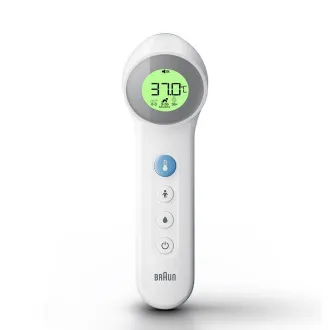 Braun BNT400WE bezkontaktní teploměr, Age Precision, tichý režim, podsvícený displej, bílý - Rozbalené