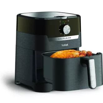 TEFAL EY501815 Easy Fry & Grill horkovzdušná fritéza, fritování a grilování, 4, 2 l, 1550 W, mechanické ovládání, černá