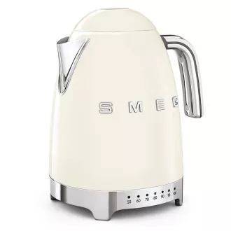 Smeg KLF04CREU rychlovarná konvice, 1, 7 l (7 šálků), 2400 W, styl 50. let, řízení teploty, 7 programů, krémová Smeg KLF04CREU rychlovarná konvice, 1, 7 l (7 šálků), 2400 W, styl 50. let, řízení teploty, 7 programů, krémová