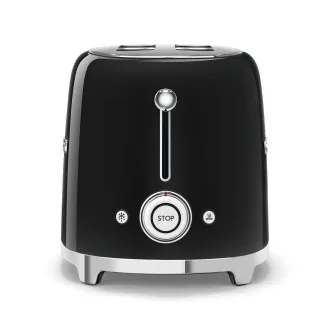 Smeg TSF01BLEU toustovač / topinkovač, 2 toasty, 6 úrovní opékání, zásuvka na drobky, styl. 50. let, černá