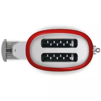 Smeg TSF01RDEU toustovač / topinkovač, 2 toasty, 6 úrovní opékání, zásuvka na drobky, styl 50. let, červená