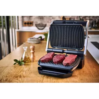 Tefal Optigrill+ GC712834 kontaktní gril, 2000 W, 6 programů, indikátor průběhu, odkapávací nádoba, černý