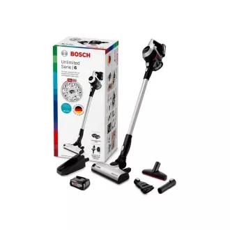 Bosch Unlimited BCS612KA2 tyčový vysavač, bezsáčkový, kazetový filtr, s baterií, bílý
