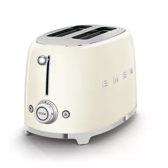 Smeg TSF01CREU toustovač / topinkovač, 2 toasty, 6 úrovní opékání, zásuvka na drobky, styl. 50. let, krémový