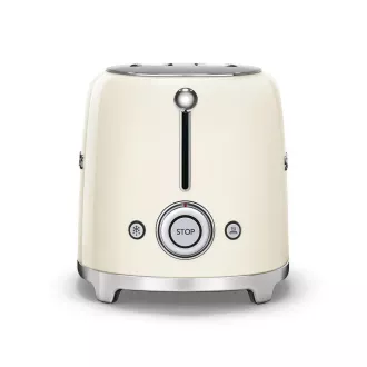 Smeg TSF01CREU toustovač / topinkovač, 2 toasty, 6 úrovní opékání, zásuvka na drobky, styl. 50. let, krémový