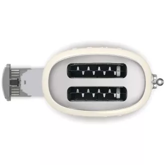 Smeg TSF01CREU toustovač / topinkovač, 2 toasty, 6 úrovní opékání, zásuvka na drobky, styl. 50. let, krémový