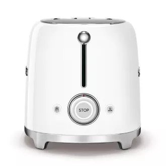 Smeg TSF01WHEU toustovač / topinkovač, 2 toasty, 6 úrovní opékání, zásuvka na drobky, styl. 50. let, bílý
