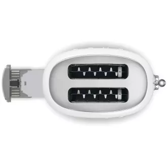 Smeg TSF01WHEU toustovač / topinkovač, 2 toasty, 6 úrovní opékání, zásuvka na drobky, styl. 50. let, bílý