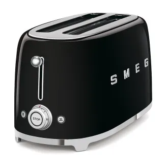 Smeg TSF02BLEU, toustovač / topinkovač, 4 toasty, 6 úrovní opékání, zásuvka na drobky, styl. 50. let, černý