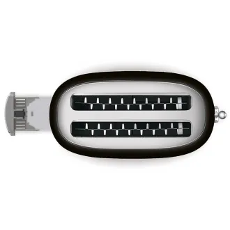 Smeg TSF02BLEU, toustovač / topinkovač, 4 toasty, 6 úrovní opékání, zásuvka na drobky, styl. 50. let, černý