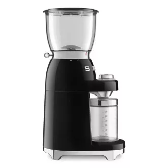 Smeg CGF11BLEU mlýnek na kávu, 150 W, nastavitelná hrubost, nerezový mlýnek, nádoba z tritanu, černý