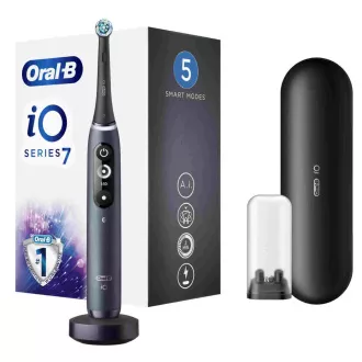 Oral-B iO7 Black Onyx elektrický zubní kartáček, magnetický, 5 režimů, časovač, tlakový senzor, pouzdro, černý Oral-B iO7 Black Onyx elektrický zubní kartáček, magnetický, 5 režimů, časovač, tlakový senzor, pouzdro, černý