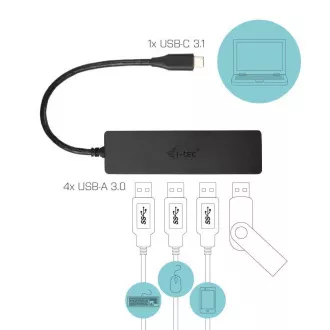 i-tec USB-C 3.1 Slim 4-portový HUB