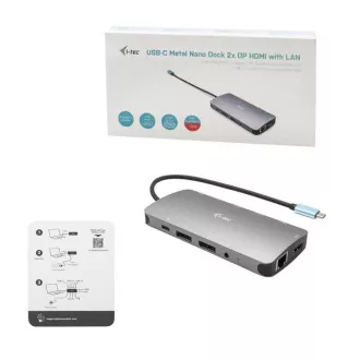i-tec USB-C Metal Nano 3x Display Docking Station, Power Delivery 100 W
