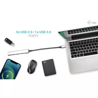 i-tec USB-C Metal HUB 1x USB 3.0 + 3x USB 2.0
