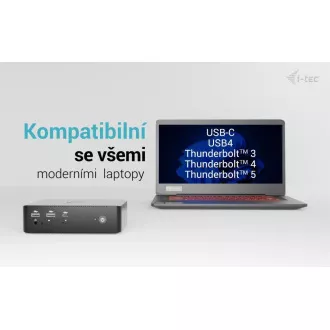 i-tec Thunderbolt 5 Quattro Display Docking Station, Power Delivery 140W