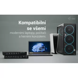 i-tec USB-C KVM Docking station for 3 Hosts, Dual Display, Power Delivery 1x 92W/2x 65W