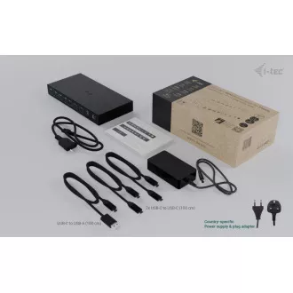 i-tec USB-C KVM Docking station for 3 Hosts, Dual Display, Power Delivery 1x 92W/2x 65W