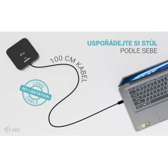 i-tec USB-C Dual HDMI Docking Station, Power Delivery 100W