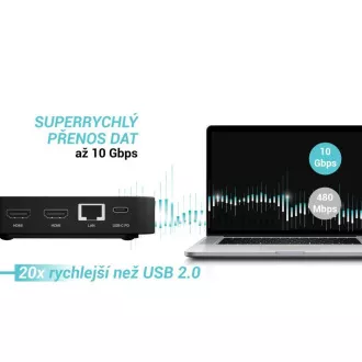 i-tec USB-C Dual HDMI Docking Station, Power Delivery 100W