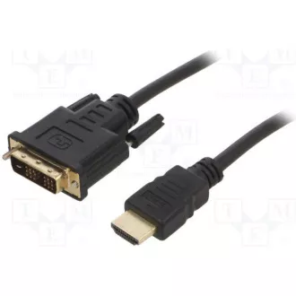 GEMBIRD Kabel HDMI - DVI 1, 8m (M/M, DVI-D, Single Link, zlacené kontakty, stíněný)