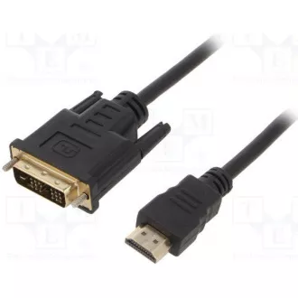 GEMBIRD Kabel HDMI - DVI 3m (M/M, DVI-D, Single Link, zlacené kontakty, stíněný)