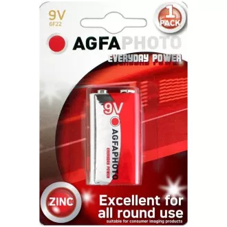 AgfaPhoto zinková baterie 9V, shrink 1ks