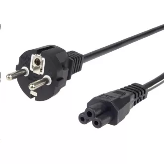 PREMIUMCORD Kabel napájecí 230V pro NTB 2m (3pin C5, trojlístek, "Mickey Mouse")