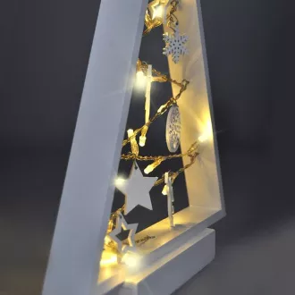 Solight LED dřevěný vánoční stromek s ozdobami, 15LED, přírodní dřevo, 37cm, 2x AA Solight LED dřevěný vánoční stromek s ozdobami, 15LED, přírodní dřevo, 37cm, 2x AA