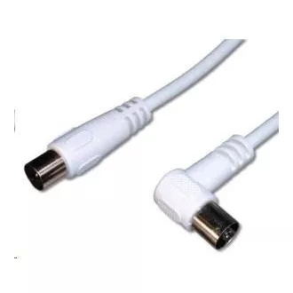 PREMIUMCORD TV kabel anténní propojovací 10m, konektor 90° (koaxiální, M/F, 75 Ohm) PREMIUMCORD TV kabel anténní propojovací 10m, konektor 90° (koaxiální, M/F, 75 Ohm)