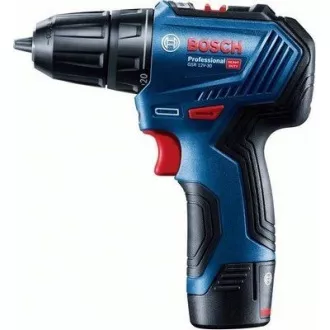 BOSCH GSR 12V-30, akumulátorový vrtací šroubovák, 0 – 420 / 0 – 1.600 ot/min, 8 mm, sada bitů a vrtáků, brašna
