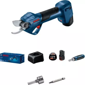 BOSCH Pro Pruner, akumulátorové zahradní nůžky, 25 mm, 12, 0 V, rychlonabíječka