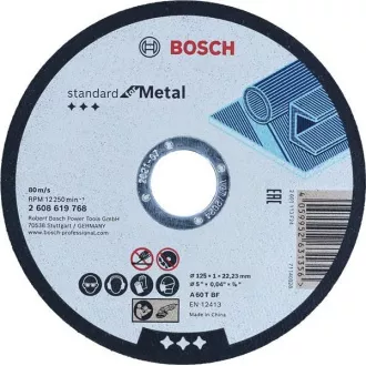 BOSCH rovný řezací kotouč Standard for Metal, A 60 T BF, 125 mm, 22, 23 mm, 1 mm