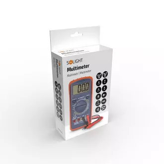 Solight multimetr, max. AC 600V/10A, max. DC 600V/10A, test diody, bzučák, hFE, kapacita, odpor Solight multimetr, max. AC 600V/10A, max. DC 600V/10A, test diody, bzučák, hFE, kapacita, odpor