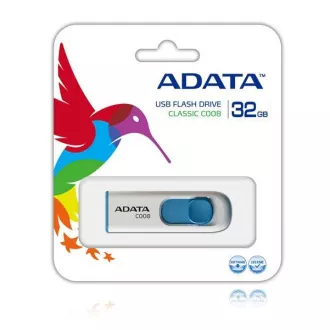 ADATA Flash Disk 32GB C008, USB 2.0 Classic, bílá