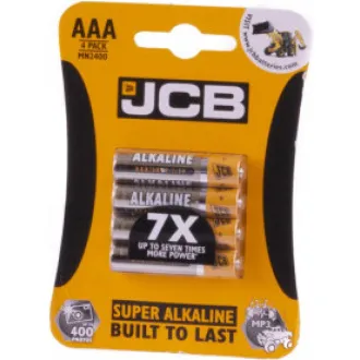 JCB SUPER alkalická baterie LR03, blistr 4 ks