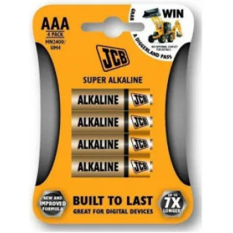 JCB SUPER alkalická baterie LR03, blistr 4 ks