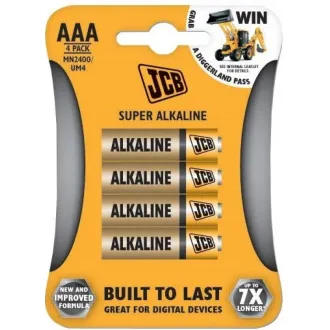 JCB SUPER alkalická baterie LR03, blistr 4 ks