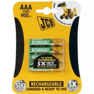 JCB RTU NiMH AAA/R03, 900mAh, přednabitá, blistr 4 ks