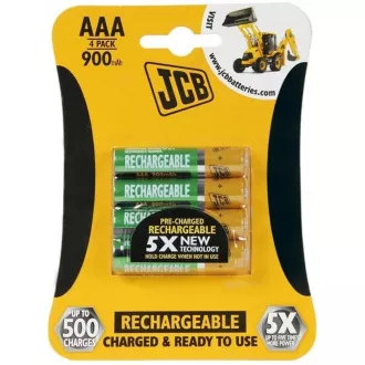 JCB RTU NiMH AAA/R03, 900mAh, přednabitá, blistr 4 ks