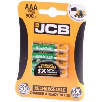 JCB RTU NiMH AAA/R03, 900mAh, přednabitá, blistr 4 ks