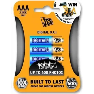 JCB OXI DIGITAL alkalická baterie LR03, blistr 4 ks